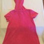 Size 4 5 XS Op swimsuit cover dress hoodie zipper pink terry cloth