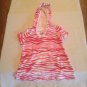 Size 12 mo Op swimsuit cover up dress hoody pink terry cloth stripe New
