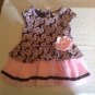 Size 2T Little Lass dress pink floral tiered black Girls