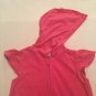 Size 5T Old Navy swimsuit cover dress hoodie pink terry cloth zipper girls