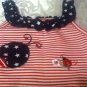 July 4th Carters skirt Ladybug Blueberi top 24 mo  2 piece