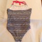 Size 16 Breaking Waves swimwear 1 pc black white striped girls New