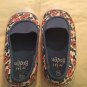 Mothers Day Mini Bolden shoes Size 1 EUR 32 blue white pink floral flats canvas