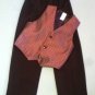 Mothers Day Size 7 red plaid vest  black suit pants 2 piece set formal dress