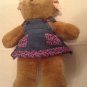 Mothers Day Build A Bear girl plush stuffed brown bear dress outfit 15 inch