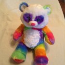 Mothers Day Build A Bear Panda plush rainbow stuffed 16 inch Pop of Color new