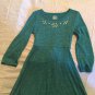 Mothers Day So dress Size 7 8 green sequin holiday long sleeve pull on