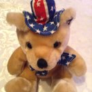 Holiday USA patriotic bear American plush animal stars stripes 10.5 in