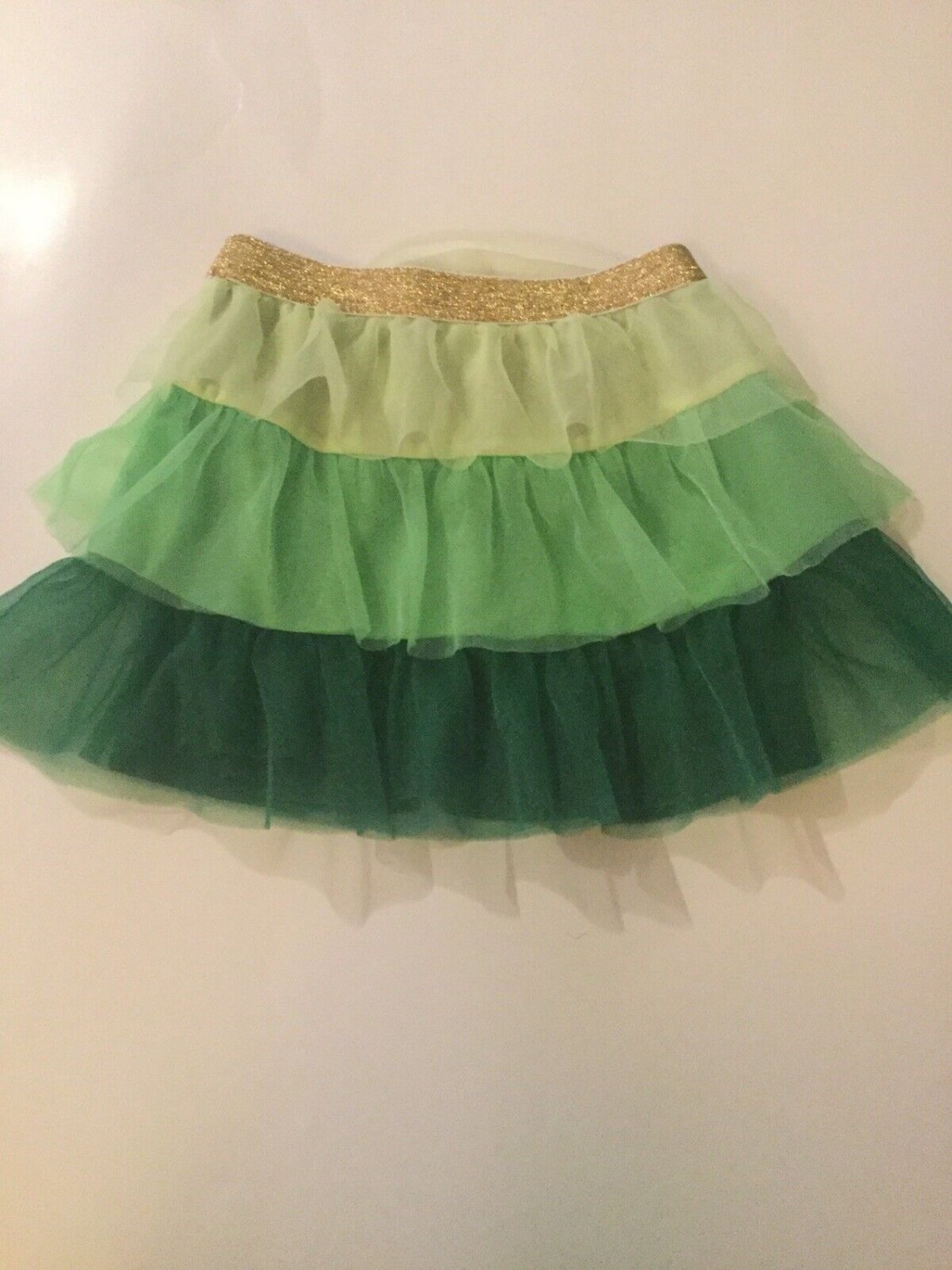 Size 4T skirt shamrocks metallic green lace Way to Celebrate