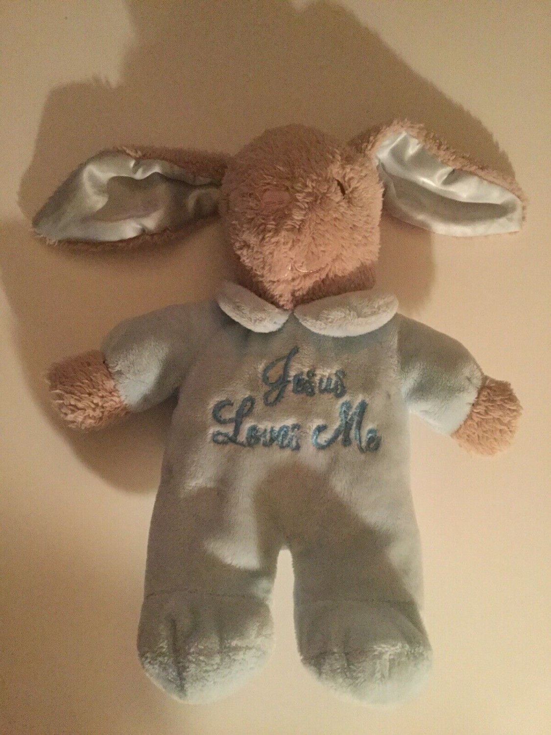 bunny rabbit tan floppy ears Dan Dee Collectors Choice 11 inch blue suit