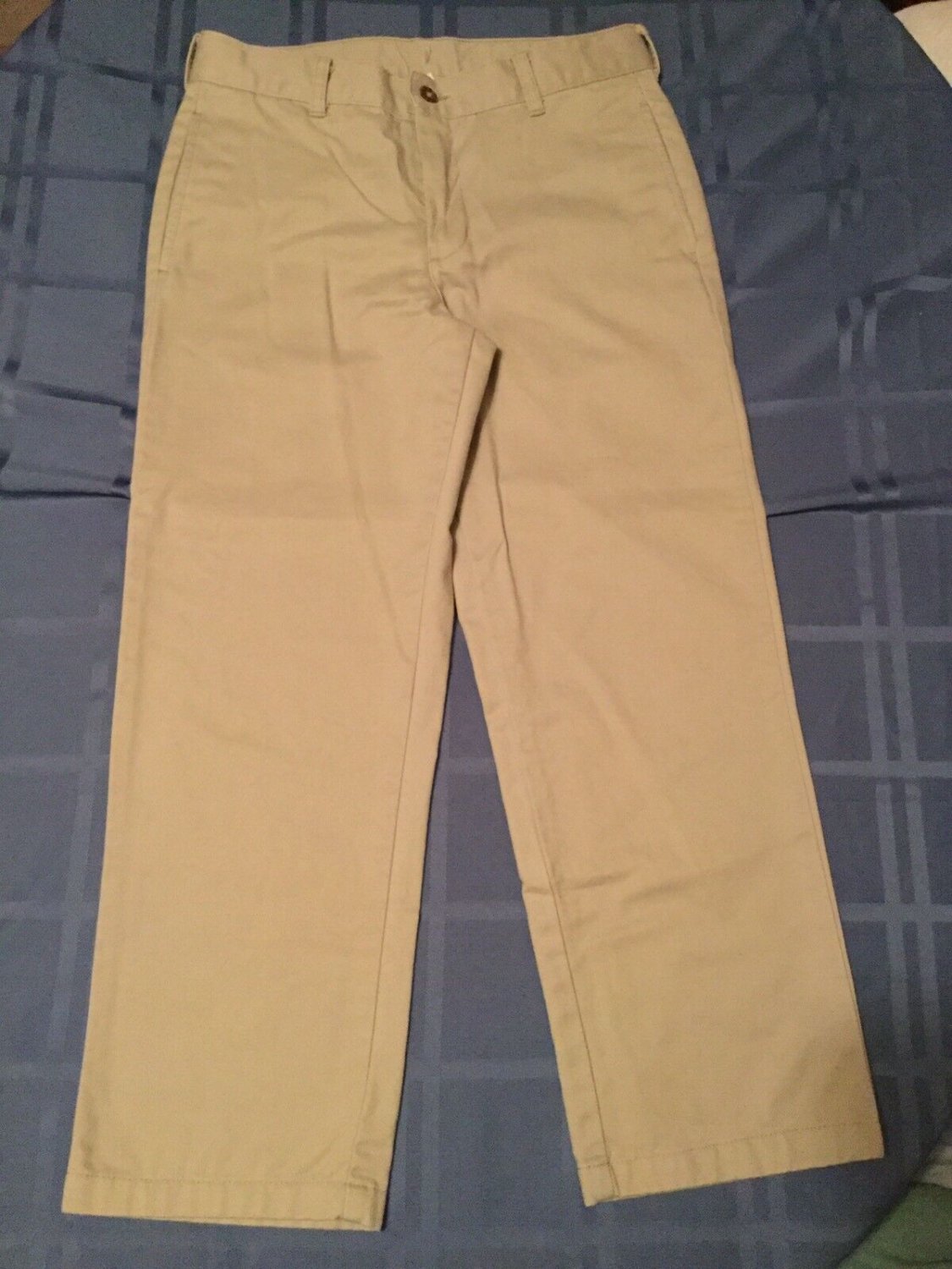 Boys Size 8 Regular George pants uniform khaki flat front button