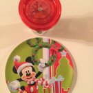 Disney Mickey Mouse plate tumbler holiday glitter water lid Minnie set 14 oz