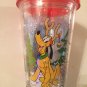 Disney Mickey Mouse plate tumbler holiday glitter water lid Minnie set 14 oz