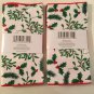 Winter floral kitchen 2 pc dish drying mat holly Christmas House 12x18in red