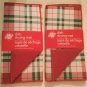 Winter dish drying mat plaid 2 pc set 12x18 inch checked red green