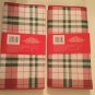 Winter dish drying mat plaid 2 pc set 12x18 inch checked red green
