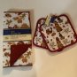 Thanksgiving kitchen set 3 pc dish mat pot holders gnome turkey pumpkin holiday