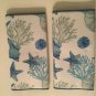 Holiday 2 pc dish drying mat beach seashells Shore Living blue 12 x 18 in