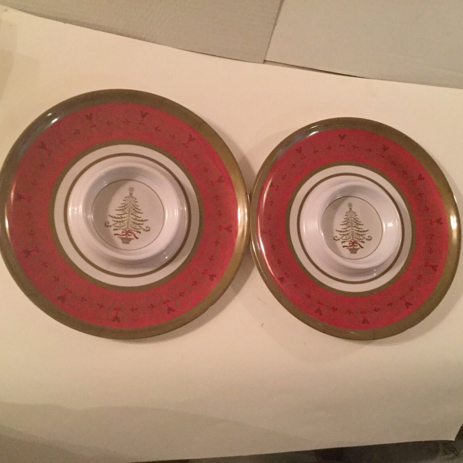 2 pc chip n dip tray tree set Good Old Values 10x10 inch melamine