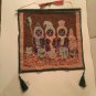 Snowmen banner cloth hanger door wall winter tassel green 15 x 16 inch