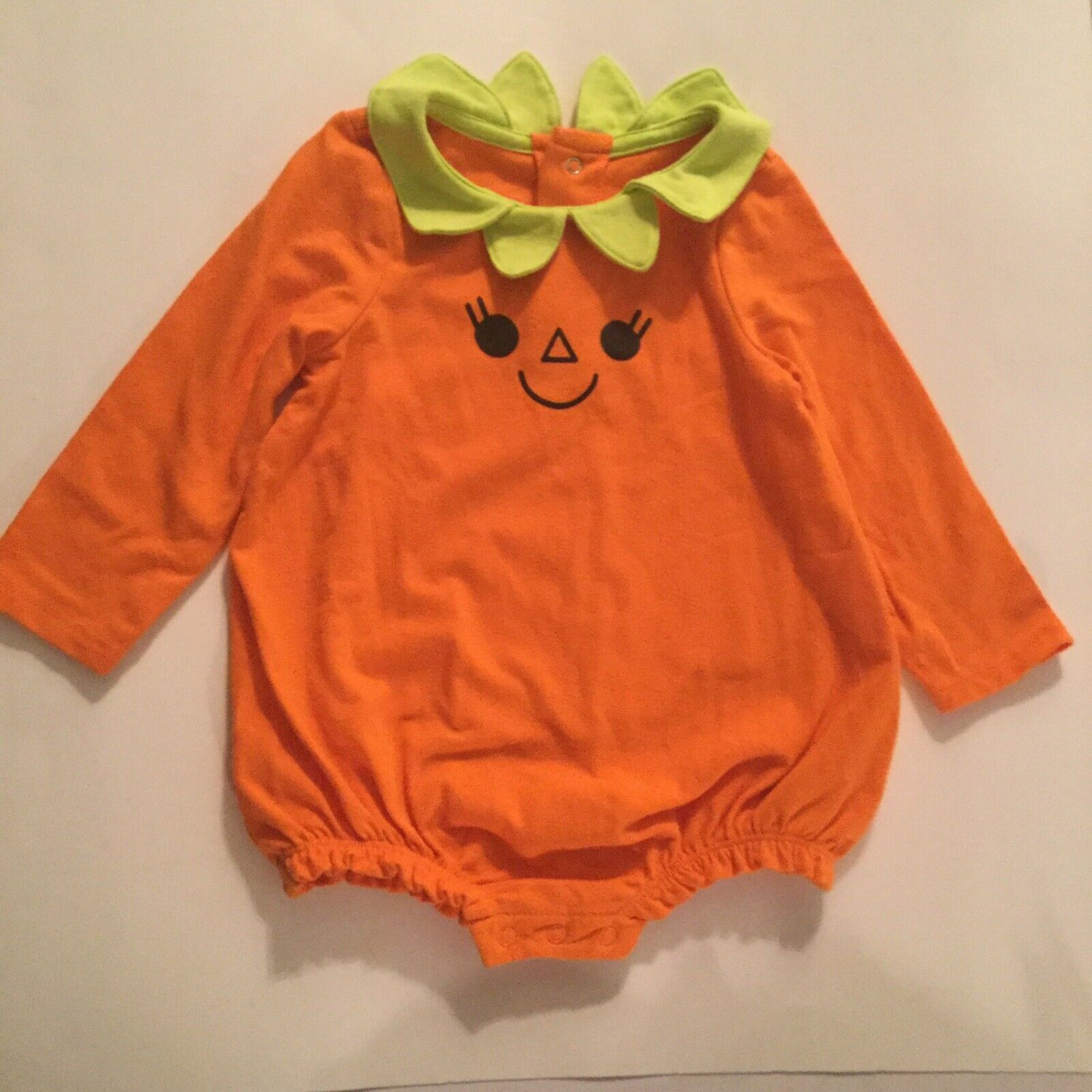 Halloween Size 6  9 mo outfit pumpkin romper Cat Jack orange