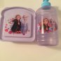 Disney Frozen sandwich box drinking bottle 2 piece set plastic purple blue
