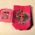 LOL sandwich box container tote bags reusable 3 pc set Zak design pink purple
