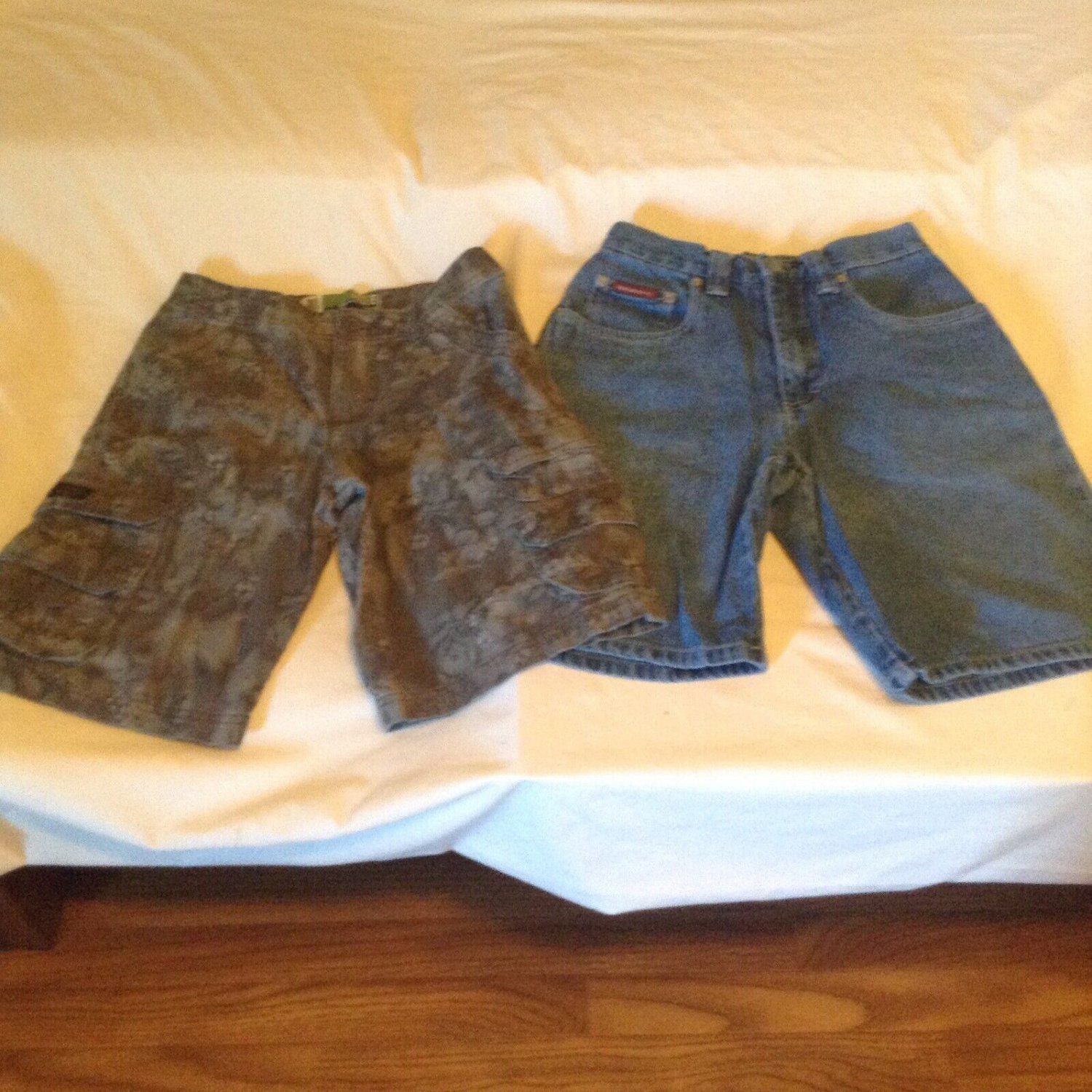 Size 10 Quiksilver shorts denim Lee cargo shorts gray Lot of 2 boys
