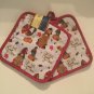 Halloween kitchen 4 pc dish mat oven mitt pot holders gnome turkey pumpkin