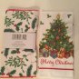 2 pc dish drying mat holly towel Christmas House tree glitter 15x25 in