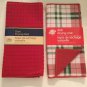 Winter kitchen 2 dish drying mat plaid Home Collection 12x18in red set holiday