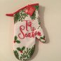 2 pc dish drying mat holly oven mitt tis the season Christmas House red