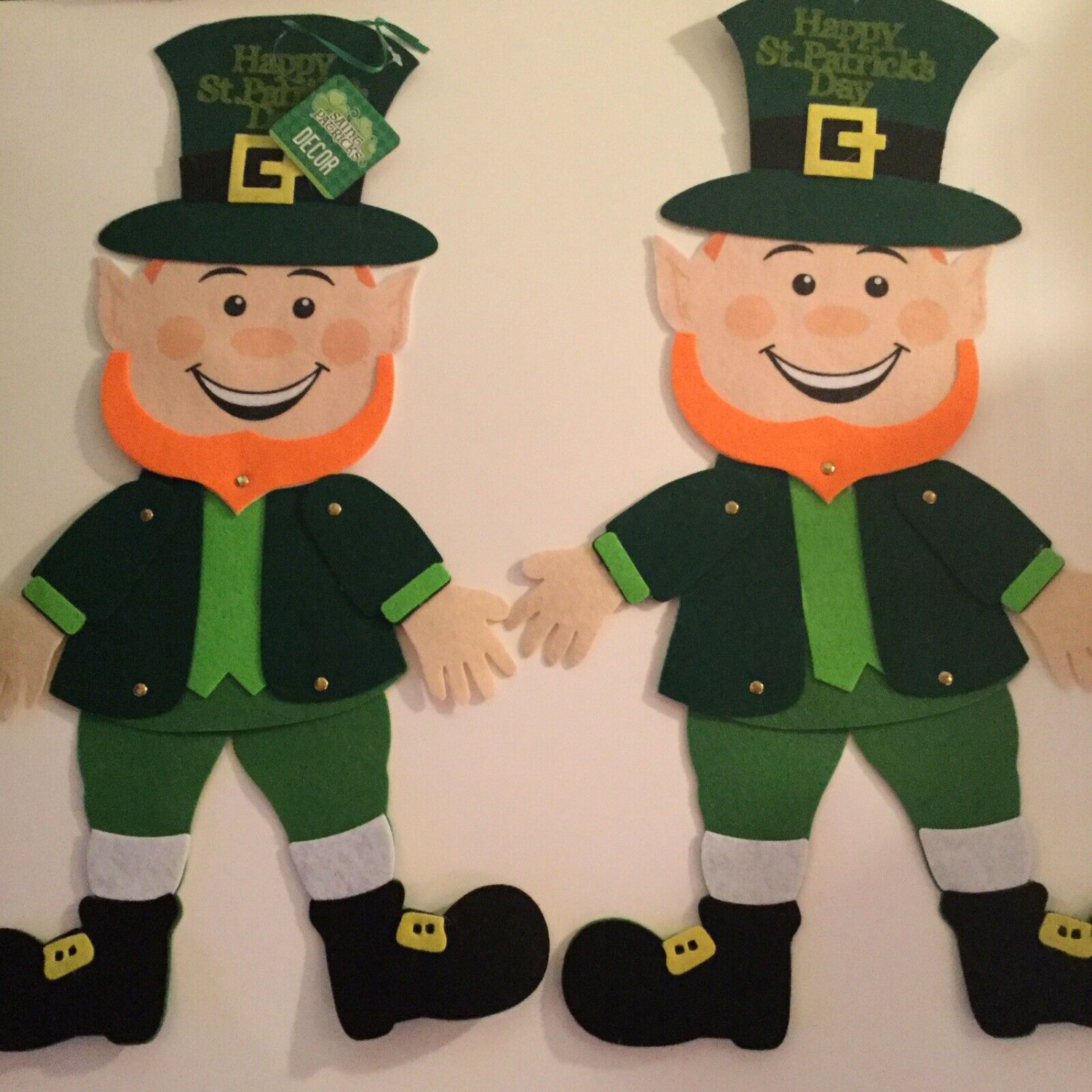 Leprechaun sign hanger St Patricks Decor 2 pc door wall
