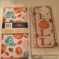 Halloween 2 pc dish drying mat towel leaf pumpkin autumn Hello Fall orange
