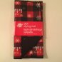 Winter kitchen 3 pc dish drying mat snow flakes pot holders plaid checked red