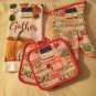 Thanksgiving fall 4 pc towel pot holders oven mitt kitchen pumpkins