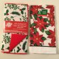 Winter 2 pc set kitchen poinsettia towel holly dish drying mat Christmas House
