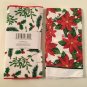 Winter 2 pc set kitchen poinsettia towel holly dish drying mat Christmas House