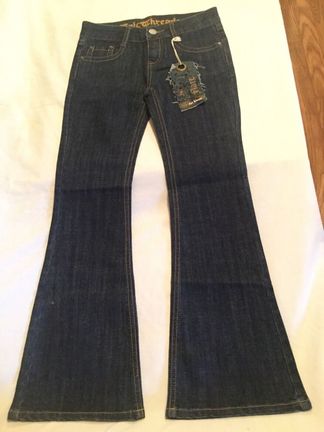 Size 8 Epic Threads jeans flare western rodeo denim blue Girls New