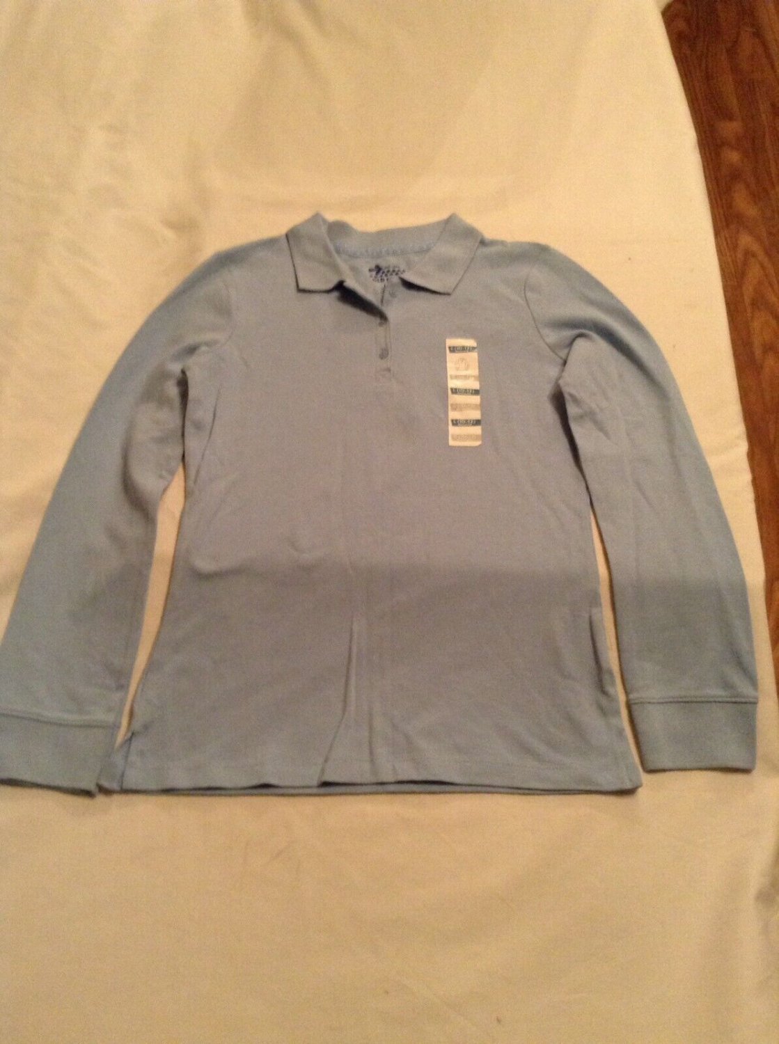Size 10 12 large Old Navy shirt polo uniform blue long sleeve New girls