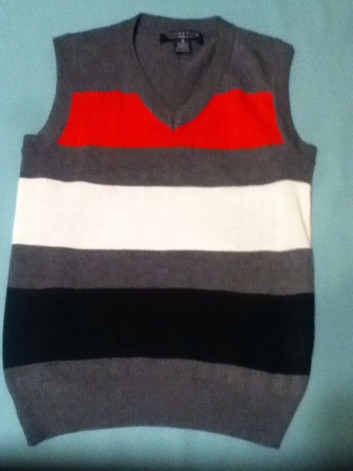 Size 6 Sahara Club vest multicolor V-neck vest sweater
