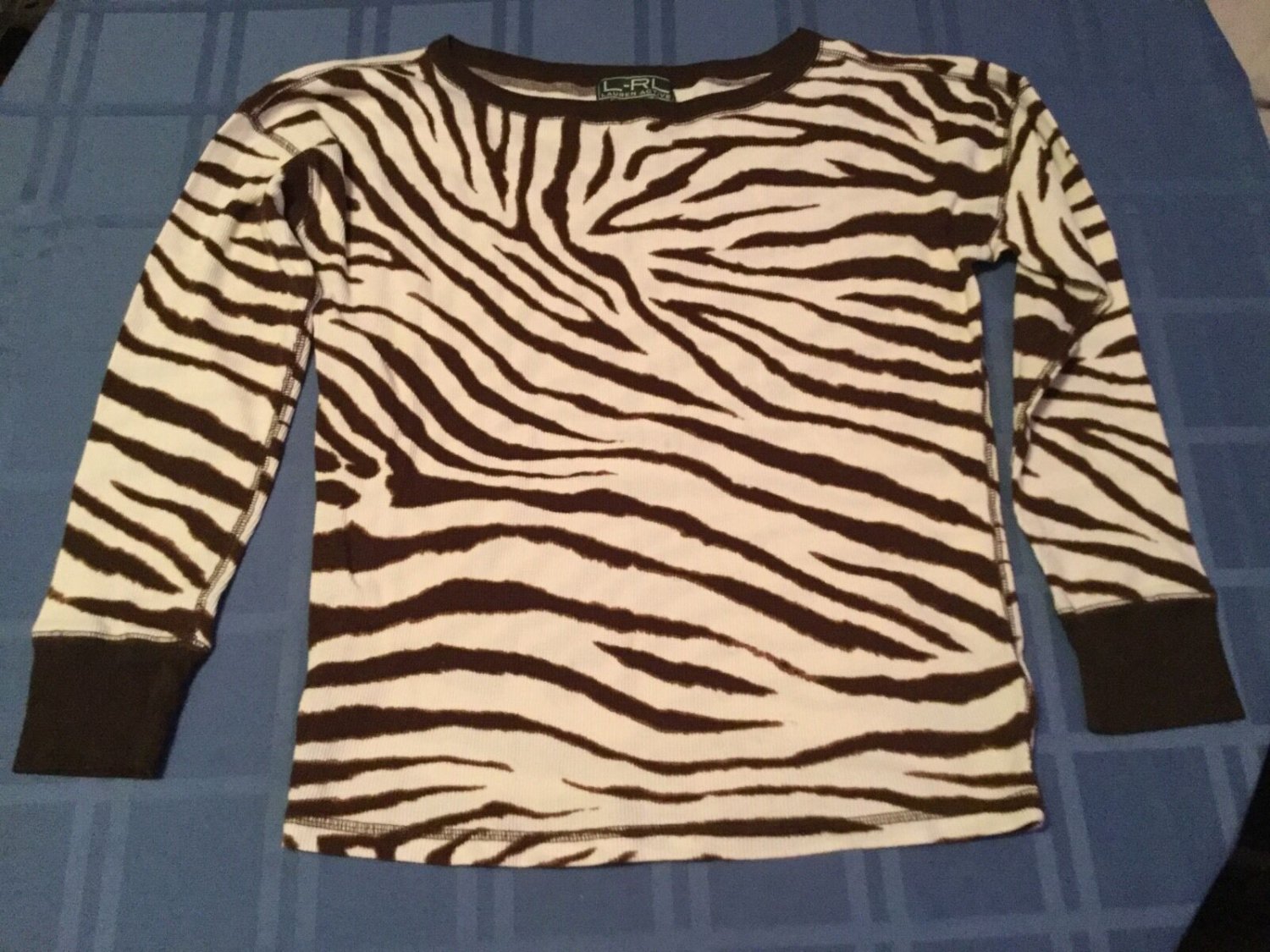 Halloween Size small Ralph Lauren sweater brown zebra loose fit active wear