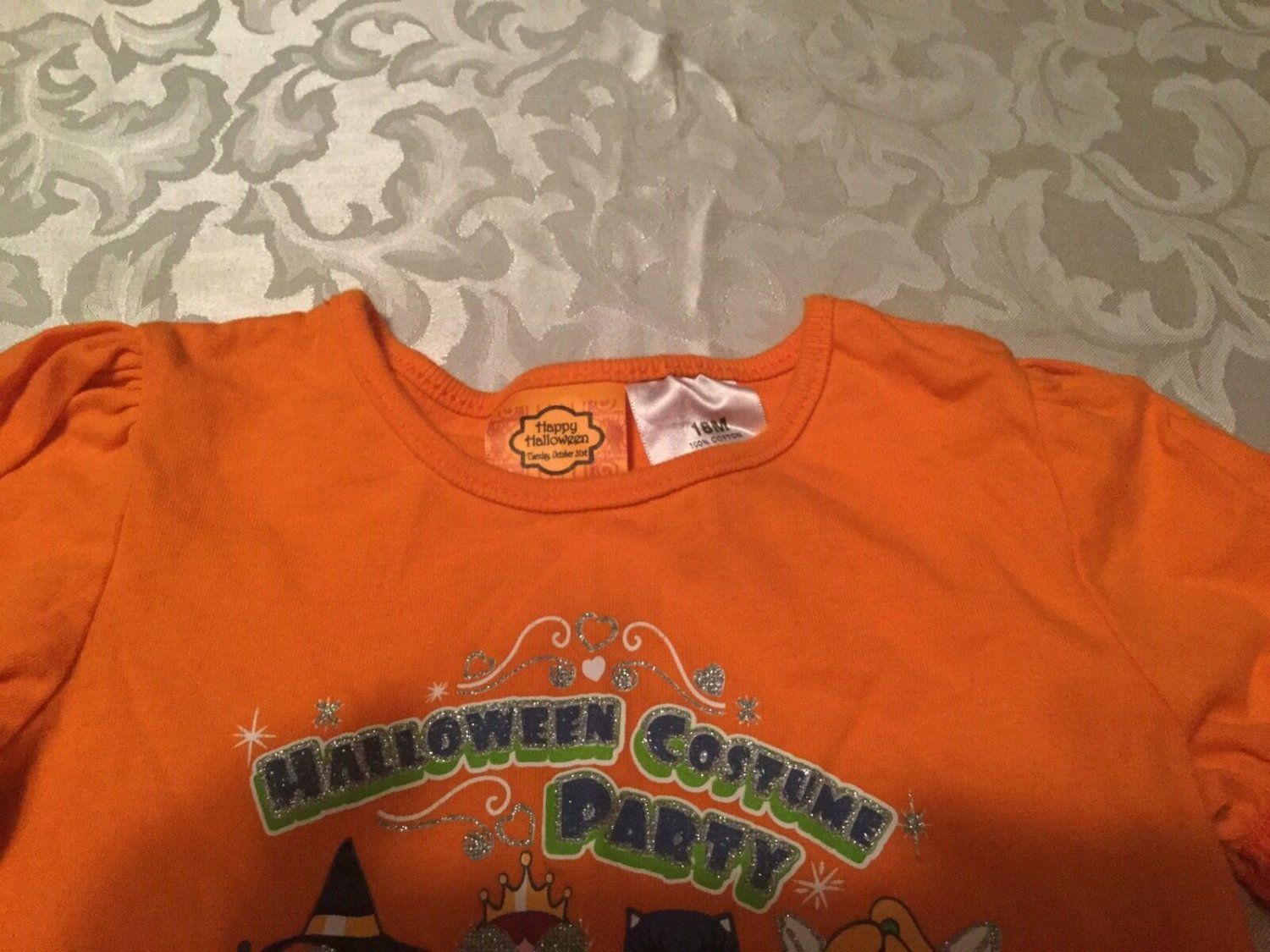 Halloween  Size 18 mo shirt orange top holiday new girls