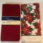 Winter 2 pc set kitchen poinsettia towel dish drying mat Christmas House red