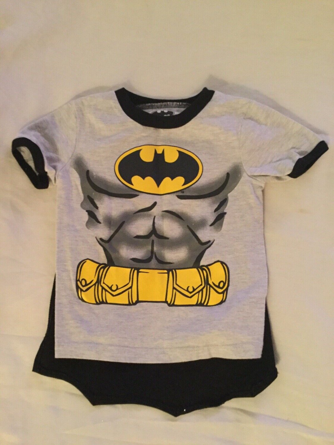 Halloween Size 2T Costume batman shirt with cape D C t shirt top gray pullover