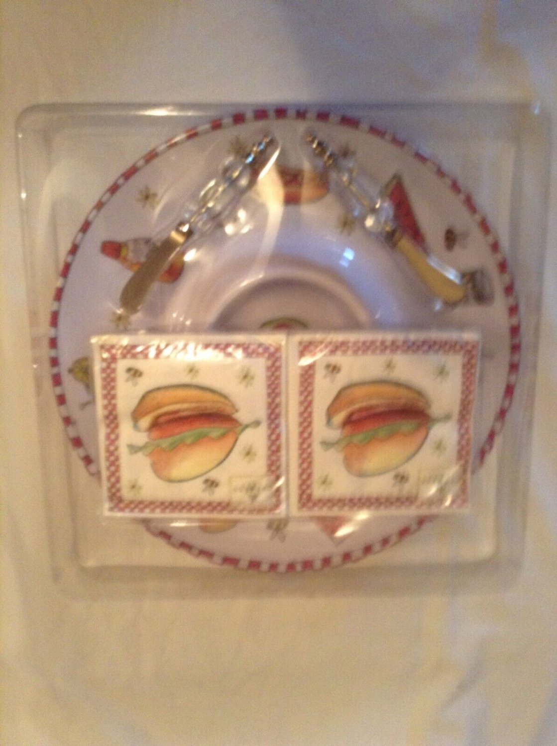 Fall Cypress Home chip n dip tray set Karen Rossi American Grill platter