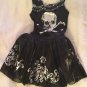 skeleton skull dress glitter tiered Costume USA black