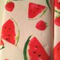 Holiday 2 pc dish drying mat strawberries watermelon  fruit 11x17 inch red
