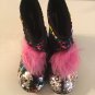 Size 2 3 Justice slipper boots sequin booties multicolor girls