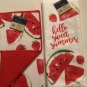 Valentines kitchen 2 pc dish drying mat towel set strawberries watermelon fruit
